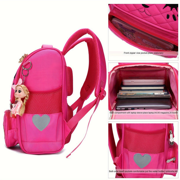 Girls Backpack Set with Lunch Box 15.6 Inch Laptop Backpack Large Book Bag for Elementary and Middle School Students