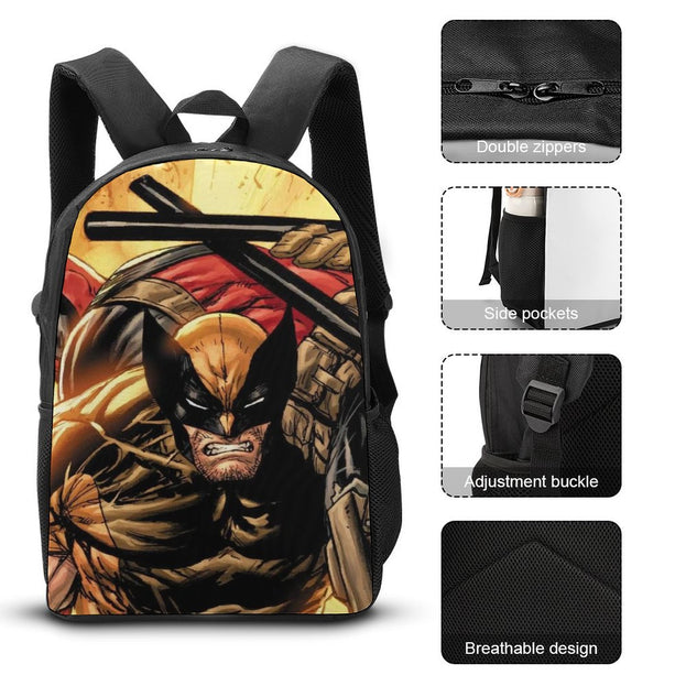 17 Inch Deadpool and Wolverine School Backpack Tough and Trendy for Teens