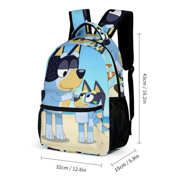 Bluey Print School Backpack Comfortable and Stylish Double Shoulder Bag for Children