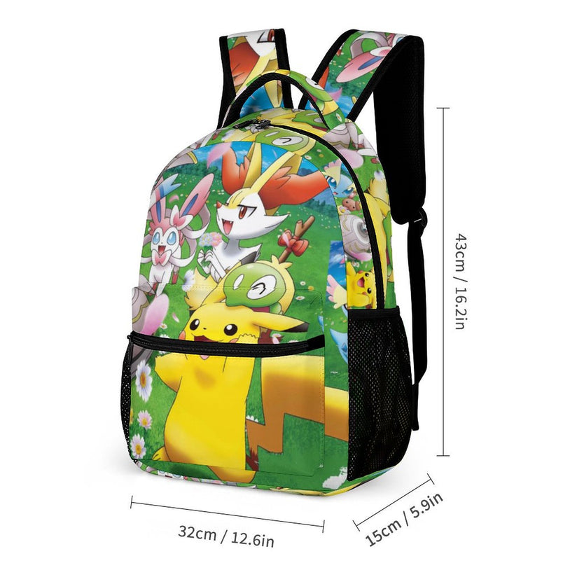 Pokemon Pikachu Print Backpack Large Capacity Anime School Bag for Kids Durable and Stylish Double Shoulder Bag