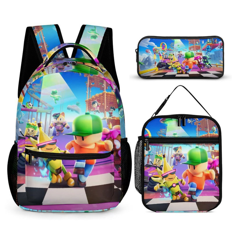 Stumble Guys Kids Backpack Lightweight Durable with Adjustable Straps and Padded Back for Kindergarten and Elementary School