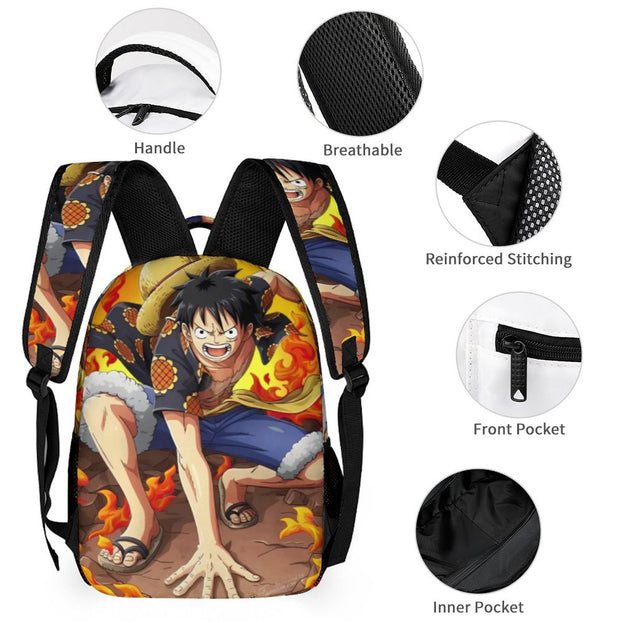 One Piece Luffy Backpack Durable Unisex School Bag for Students Casual Double Shoulder Bag