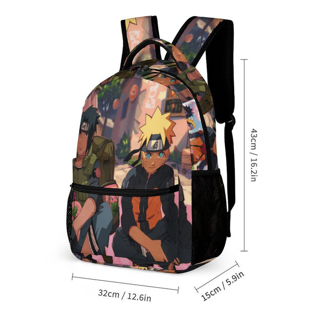 Sasuke Naruto Print Backpack High Quality Anime School Bag for Children Ideal for Middle and Elementary School