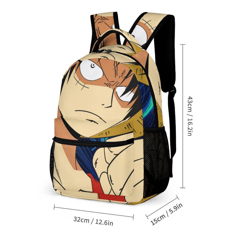 One Piece Luffy Backpack Durable Unisex School Bag for Students Casual Double Shoulder Bag