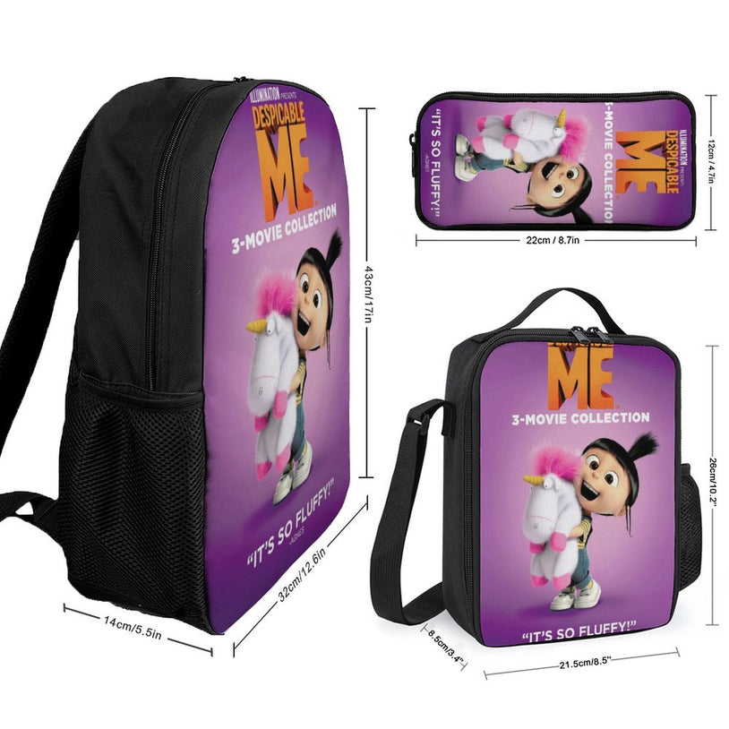 17 Inch Despicable Me 4 Backpack Sturdy School Bag for Teen Boys and Girls