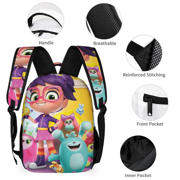 Abby Hatcher Backpack for Girls Boys for Kindergarten Elementary School, Adjustable Straps Padded Back Lightweight Travel Bag for Kids