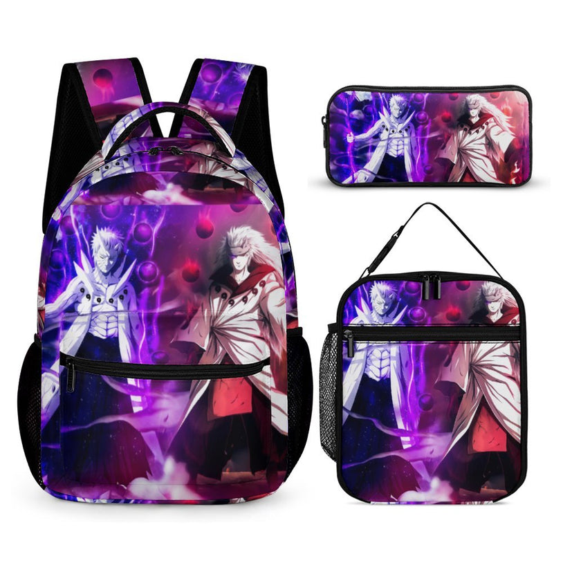 Naruto Print Backpack Naruto Anime Double Shoulder Bag for Middle School Students Large Capacity and Durable