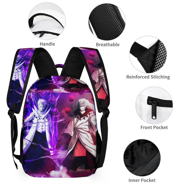 Naruto Print Backpack Naruto Anime Double Shoulder Bag for Middle School Students Large Capacity and Durable