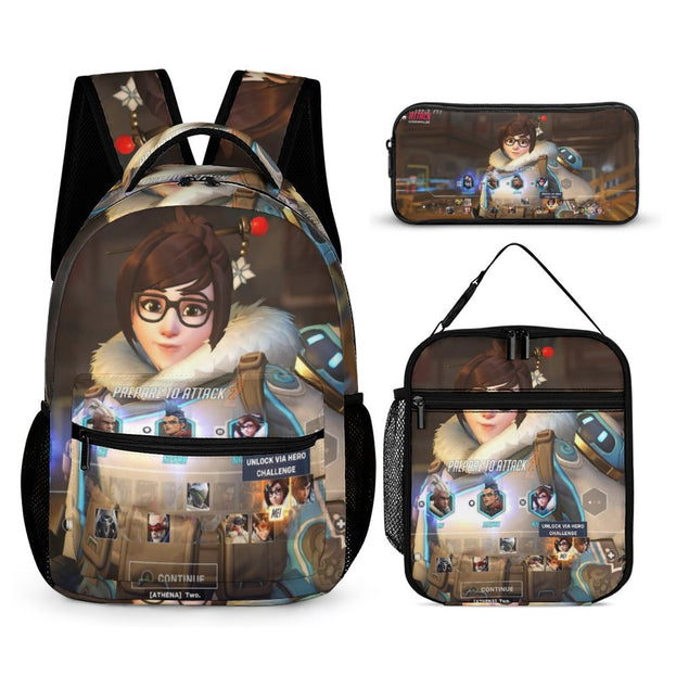 Overwatch-Themed 16 Inch Backpack High-Quality Anime School Bag for Kids and Teens