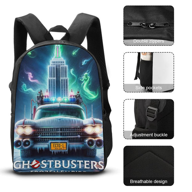 17 Inch Ghostbusters Frozen Empire School Backpack Sturdy and Stylish for Teen Boys and Girls