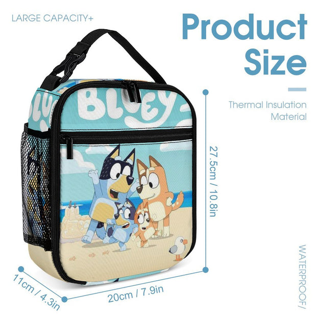 Bluey Character Print Double Shoulder Backpack Ideal School Bag for Elementary and Middle School Children