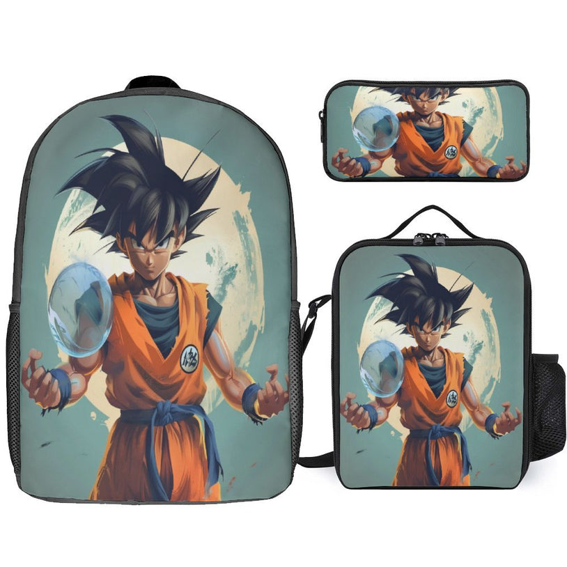 Dragon Ball Goku Print Backpack Large Capacity Anime School Bag for Kids