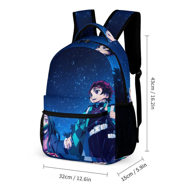 Demon Slayer 16 Inch School Bag Trendy Backpack for Boys and Girls