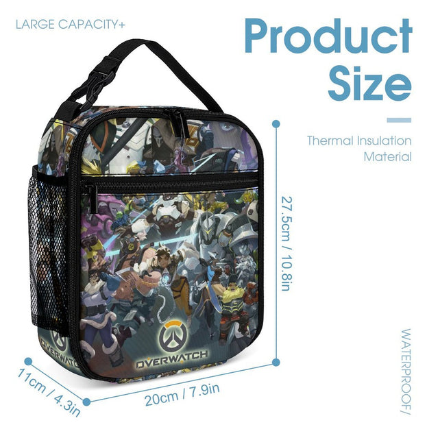 16 Inch Overwatch Anime Print Backpack Durable and Trendy School Bag for Kids