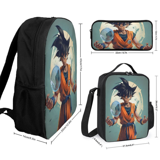 Dragon Ball Goku Print Backpack Large Capacity Anime School Bag for Kids