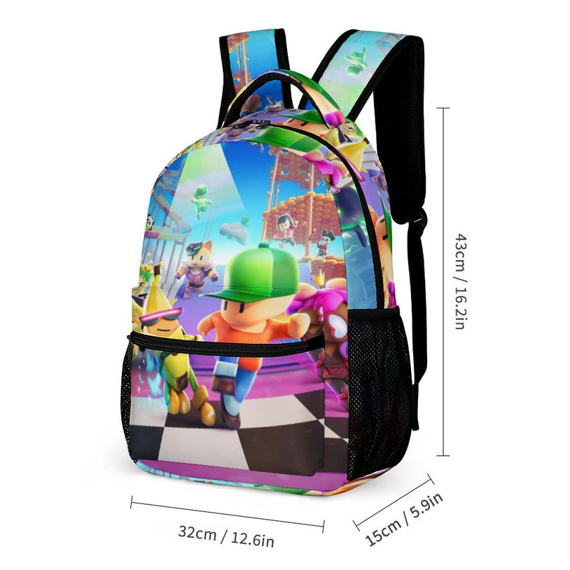 Stumble Guys Kids Backpack Lightweight Durable with Adjustable Straps and Padded Back for Kindergarten and Elementary School