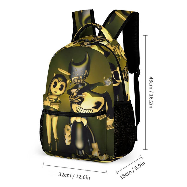 Bendy and the Ink Machine School Backpack Stylish Unisex Bag for Boys and Girls Durable Double Shoulder Design