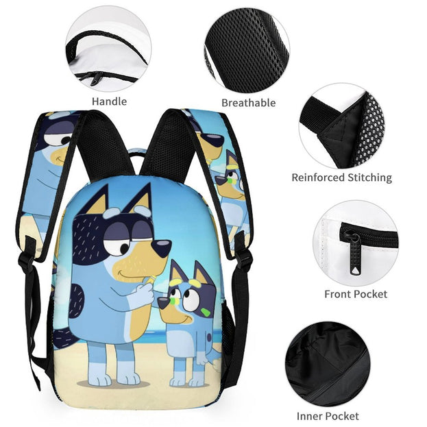 Bluey Print School Backpack Comfortable and Stylish Double Shoulder Bag for Children