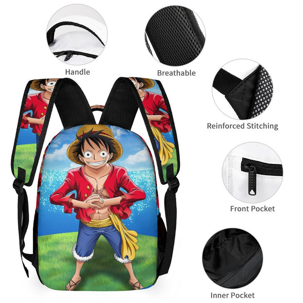 One Piece Luffy School Backpack - S0tylish and Durable Unisex Bag for Kids and Teens