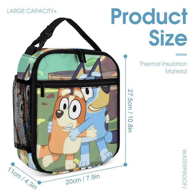 Bluey Print Double Shoulder Backpack Anime School Bag for Elementary and Middle School Students