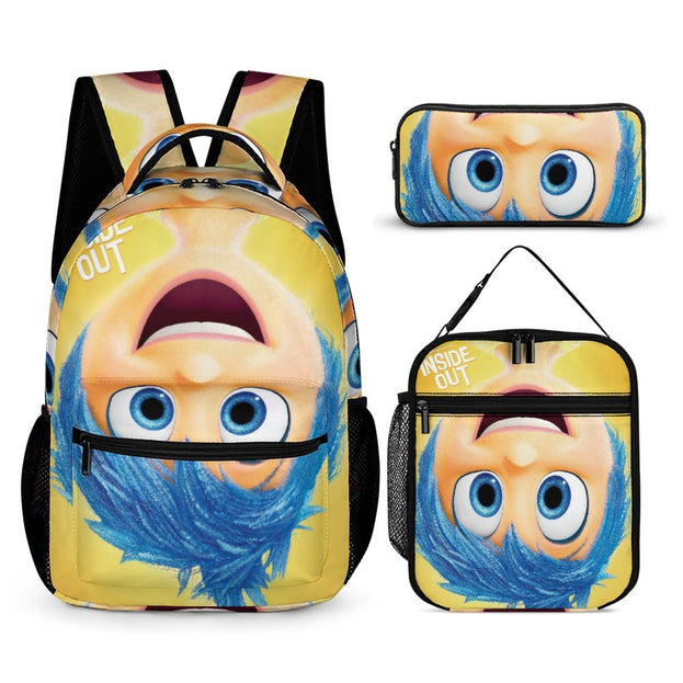 Inside Out School Backpack Trendy Unisex Double Shoulder Bag for Boys and Girls