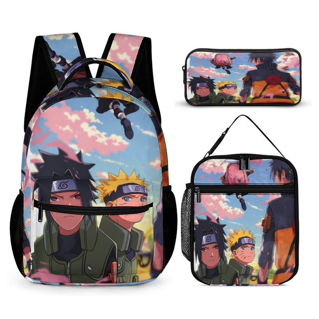 Naruto Sasuke Naruto Print Backpack Durable Anime School Bag for Kids Ideal for Elementary and Middle School Students