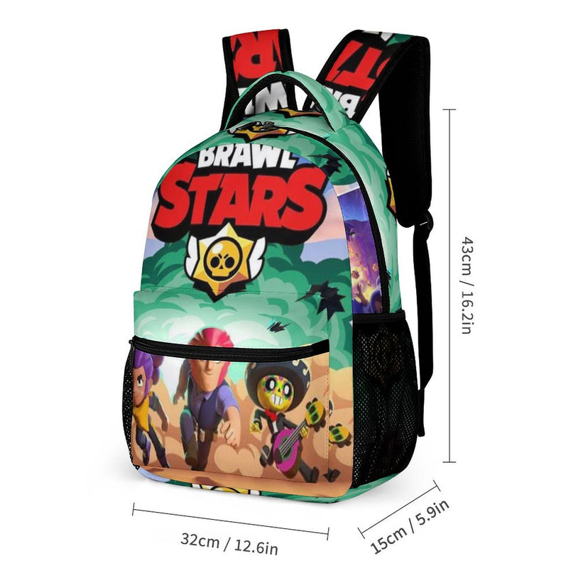 16 Inch Brawl Stars Anime Print Backpack Stylish and Durable School Bag for Kids and Teens